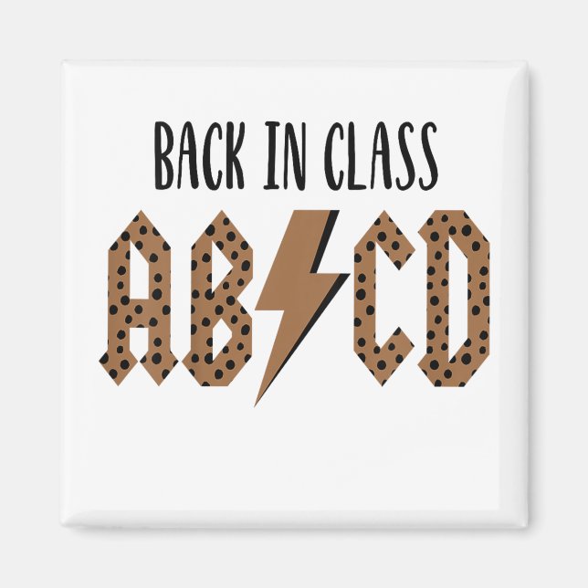 Imán Niños ABCD de vuelta en clase Niño pequeño primer  (Frente)