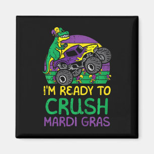 Imán Niños aplastan el mardi Gras Dino Monster Truck Fu