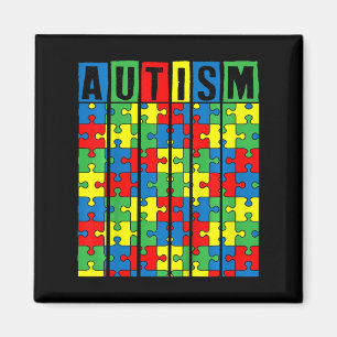 Imán Niños Autismo Conciencia Pieza de rompecabezas Niñ