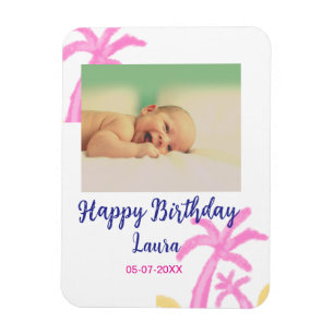 Imán Niños bebé primer cumpleaños añadir fecha añadir f