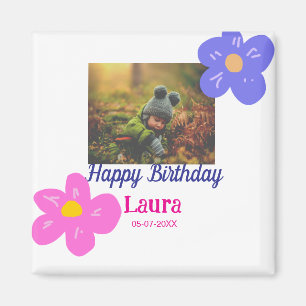 Imán Niños bebé primer cumpleaños añadir fecha añadir f