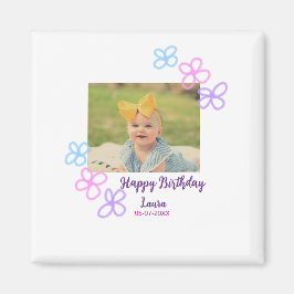 Imán Niños bebé primer cumpleaños añadir fecha añadir f