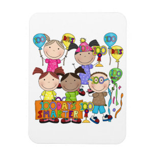 Imán Niños con la figura de stick 100 días más intelige
