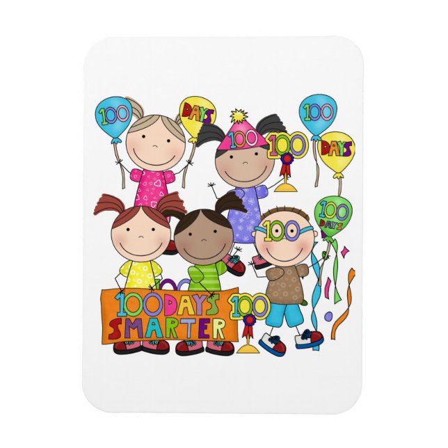 Imán Niños con la figura de stick 100 días más intelige (Vertical)
