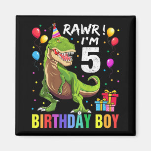 Imán Niños de 5 años de edad 5º cumpleaños T Rex Dinosa