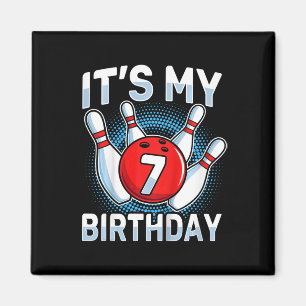 Imán Niños de 7 años Bowling, 7º cumpleaños, chicos G