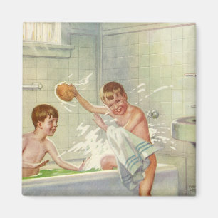 Imán Niños de cosecha, hermanos niños aplastan en bañer