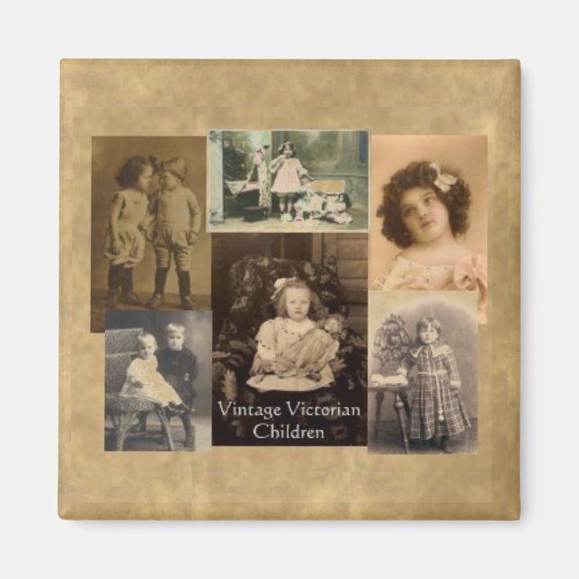 Imán Niños de la época victoriana Collage Fridge Magnet (Frente)