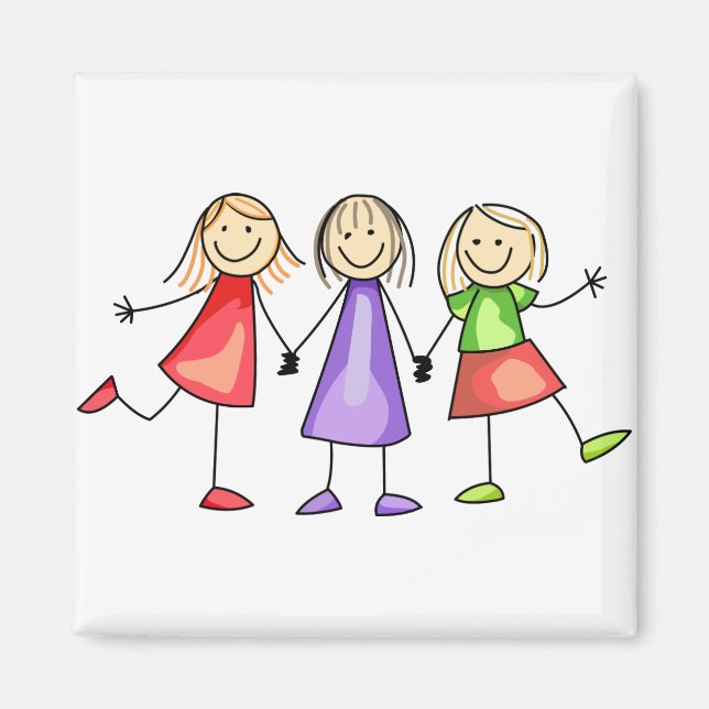 Imán Niños de la figura de stick (Frente)