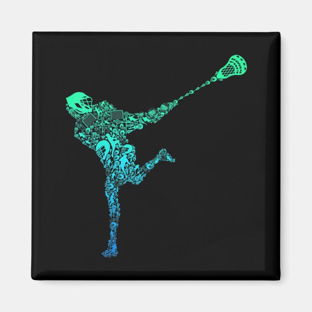 Imán Niños de la juventud del jugador de Lacrosse (Frente)