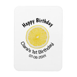 Imán Niños de primer cumpleaños limón de nacimiento agr