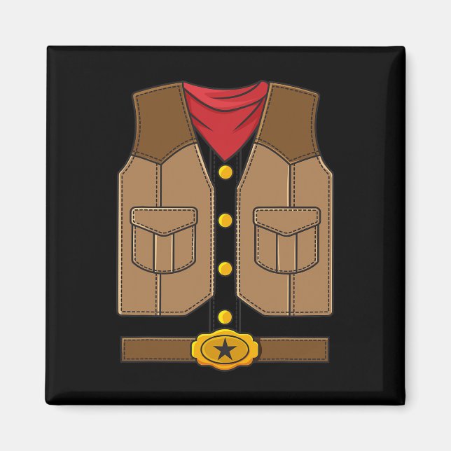 Imán Niños de Western Cowboy Halloween (Frente)