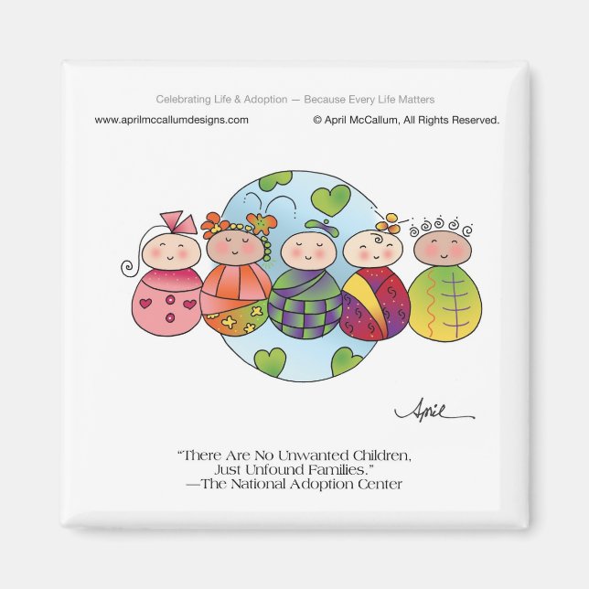 Imán NIÑOS DEL MUNDO MUNDIAL por April McCallum (Frente)