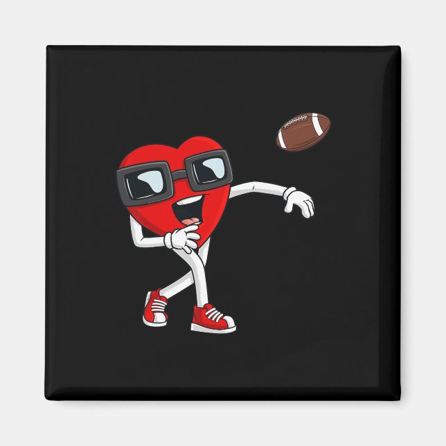 Imán Niños día de San Valentín de fútbol de Quarterback (Frente)