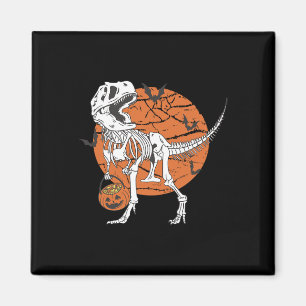 Imán Niños Dinosaurio Skeleton T Rex Scary Pumpkin Moon