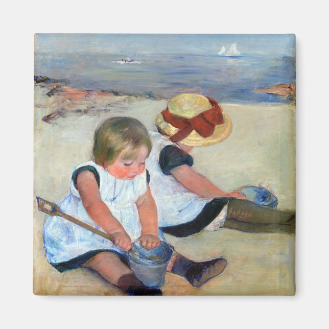 Imán Niños en la playa, Cassatt (Frente)