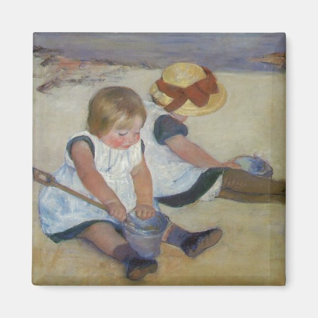 Imán Niños en la playa, Mary Cassatt (Frente)