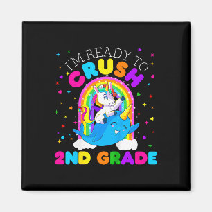 Imán Niños Estoy Listo Para Aplastar 2do Grado Unicorni