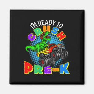 Imán Niños Estoy Listo Para Aplastar Pre K Dinosaurio M