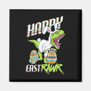 Imán Niños Feliz Año Ostrero Cute Trex Dinosaur Easter 