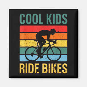 Imán Niños Geniales Montan Bicicletas Retro Ciclista Ju