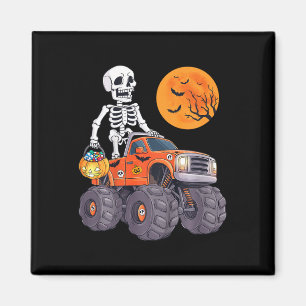 Imán Niños Halloween Skeleton Riding Monster Truck Funn
