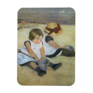 Imán Niños Jugando en la Playa de Mary Cassatt