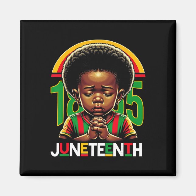 Imán Niños Juneteenth Príncipe 1865 Mes de la Historia  (Frente)