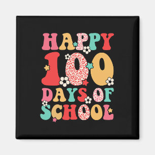 Imán Niños maestros Retro Groovy 100 días felices 100 d