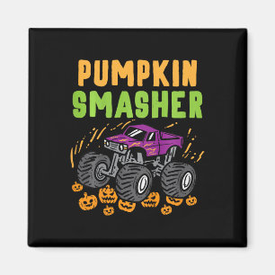 Imán Niños Monstruo Halloween Camión Calabaza Masajista