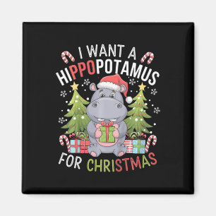 Imán Niños Navidades Cutos Hippopótamo Perfecto Para Na
