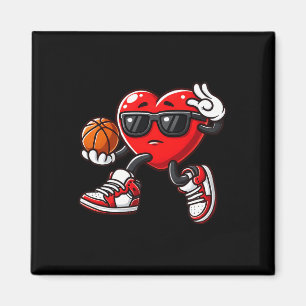 Imán Niños Niño Cute Corazón Jugando Baloncesto Valenti