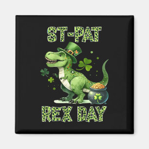 Imán Niños Niños Feliz Día de San Pat Trex Dino Día de