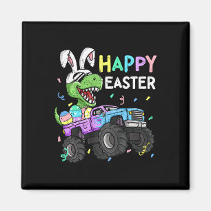 Imán Niños Niños Niños Feliz Pascua T-rex Bunny Monster