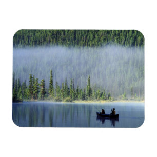 Imán Niños pescando en el lago Waterfowl, Banff Naciona