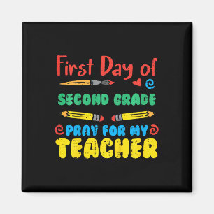 Imán Niños Primer Día Segundo Grado 2 Recen Divertido S