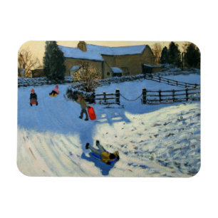 Imán Niños Sledging Monyash Derbyshire