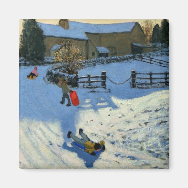 Imán Niños Sledong Monyash Derbyshire (Frente)