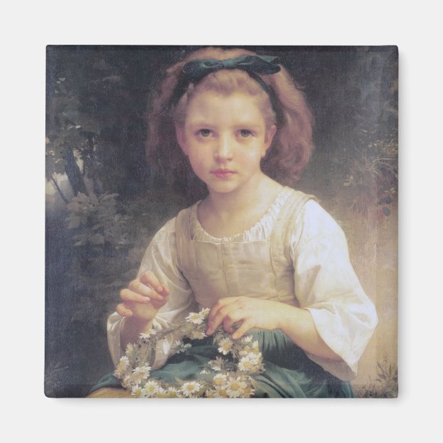 Imán Niños trenzando una corona, Bouguereau (Frente)