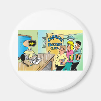 Imán Niños ven a un profesor de robots en clase de comp