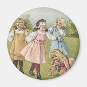 Imán Niños victorianos de época juegan al blasfemo de c