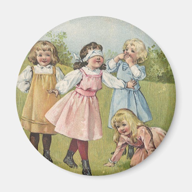 Imán Niños victorianos de época juegan al blasfemo de c (Frente)