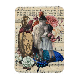 Imán Niños Vintage y Collage Floral