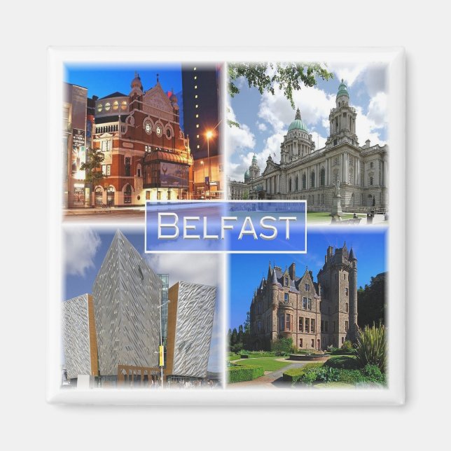 Imán NIR003 BELFAST, Irlanda del Norte, Fridge Magnet (Frente)