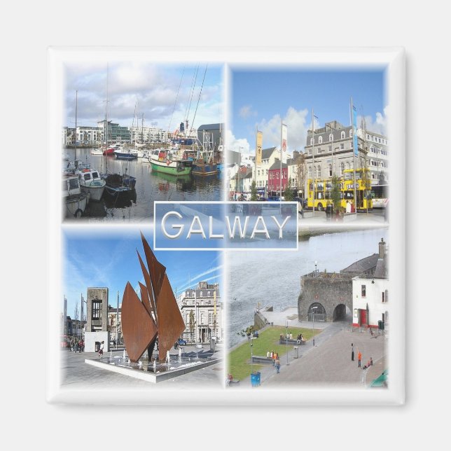 Imán NIR004 GALWAY, Irlanda del Norte, Fridge Magnet (Frente)