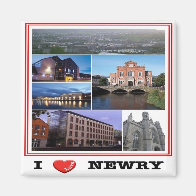 Imán NIR013 NEWRY "I LOVE", Irlanda del Norte, Fridge (Frente)