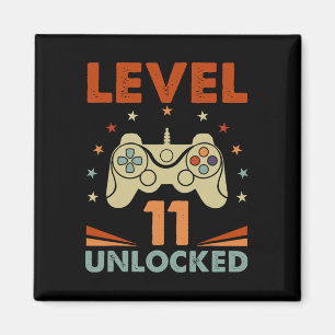 Imán Nivel 11 Video Gamer desbloqueado 11 cumpleaños 11