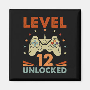 Imán Nivel 12 Video Gamer desbloqueado 12 cumpleaños 12