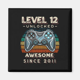 Imán Nivel 12 Videojuego desbloqueado 12 cumpleaños 12