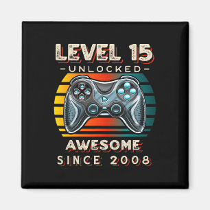 Imán Nivel 15 Videojuego desbloqueado 15º cumpleaños 15